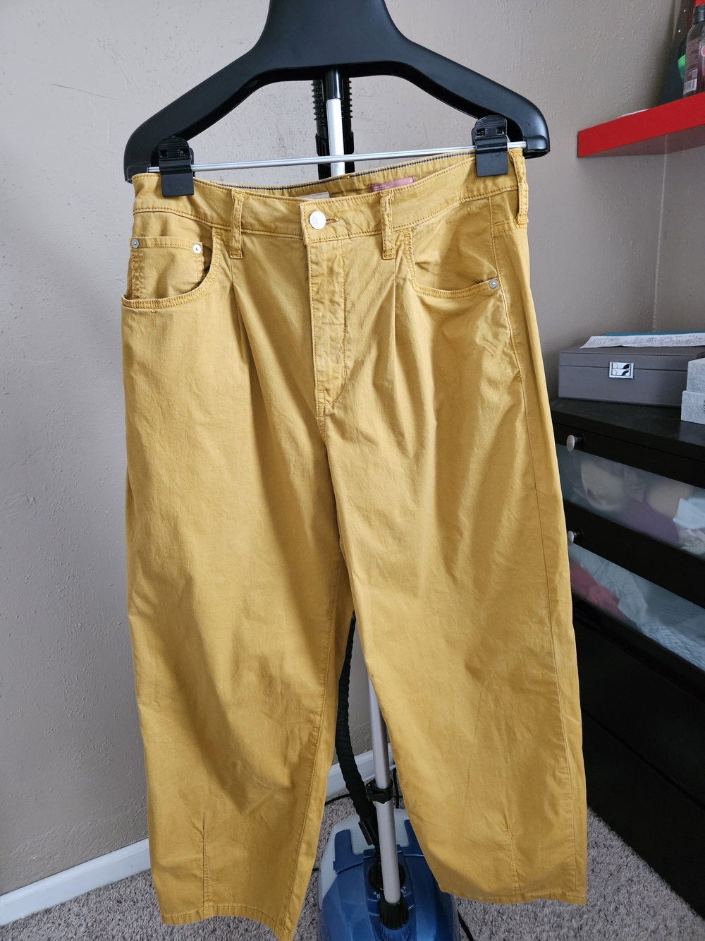 Pilcro Mustard Corduroy Button-Front Pants